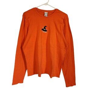 EUC Old Navy Black Witch Hat Long Sleeve T-Shirt Halloween